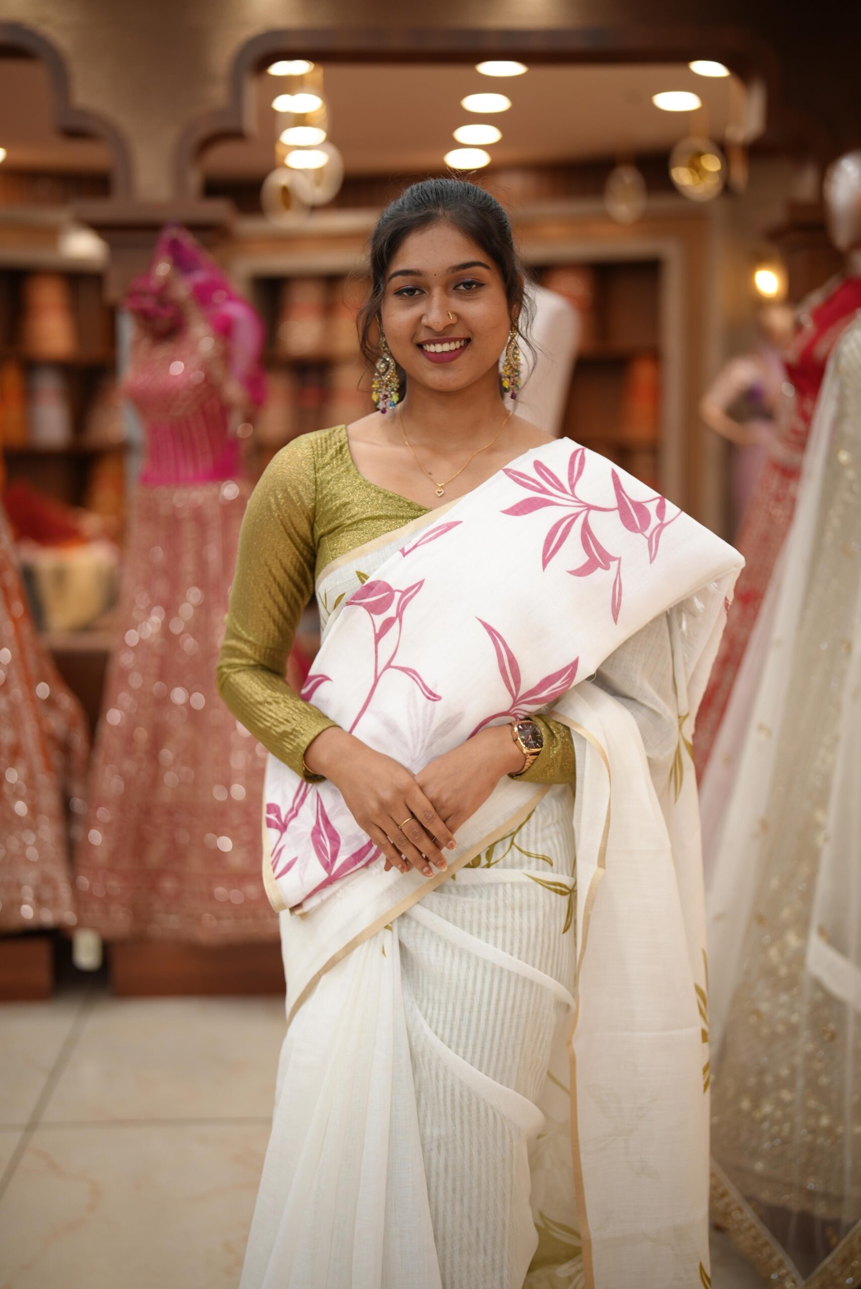 MUL CHANDHERI SAREE M800 - Image 5