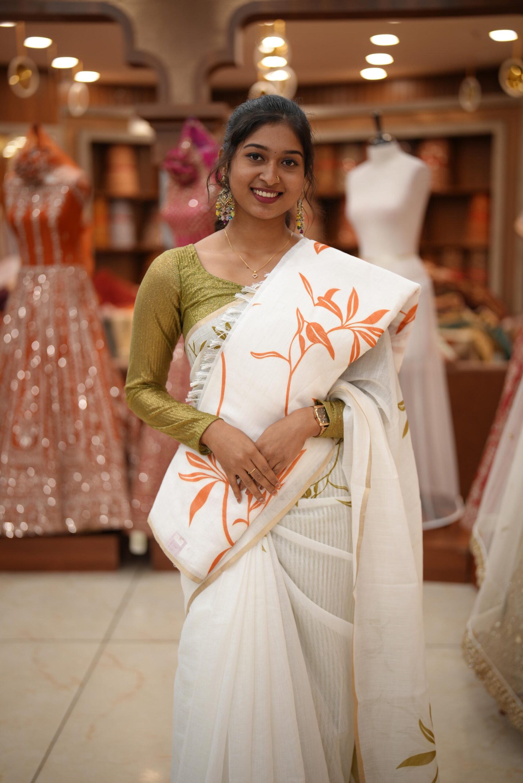 MUL CHANDHERI SAREE M800 - Image 7