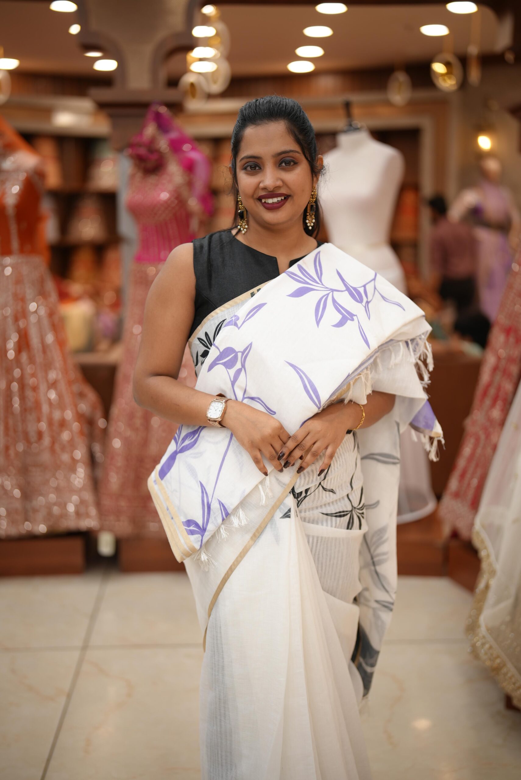 MUL CHANDHERI SAREE M800 - Image 8