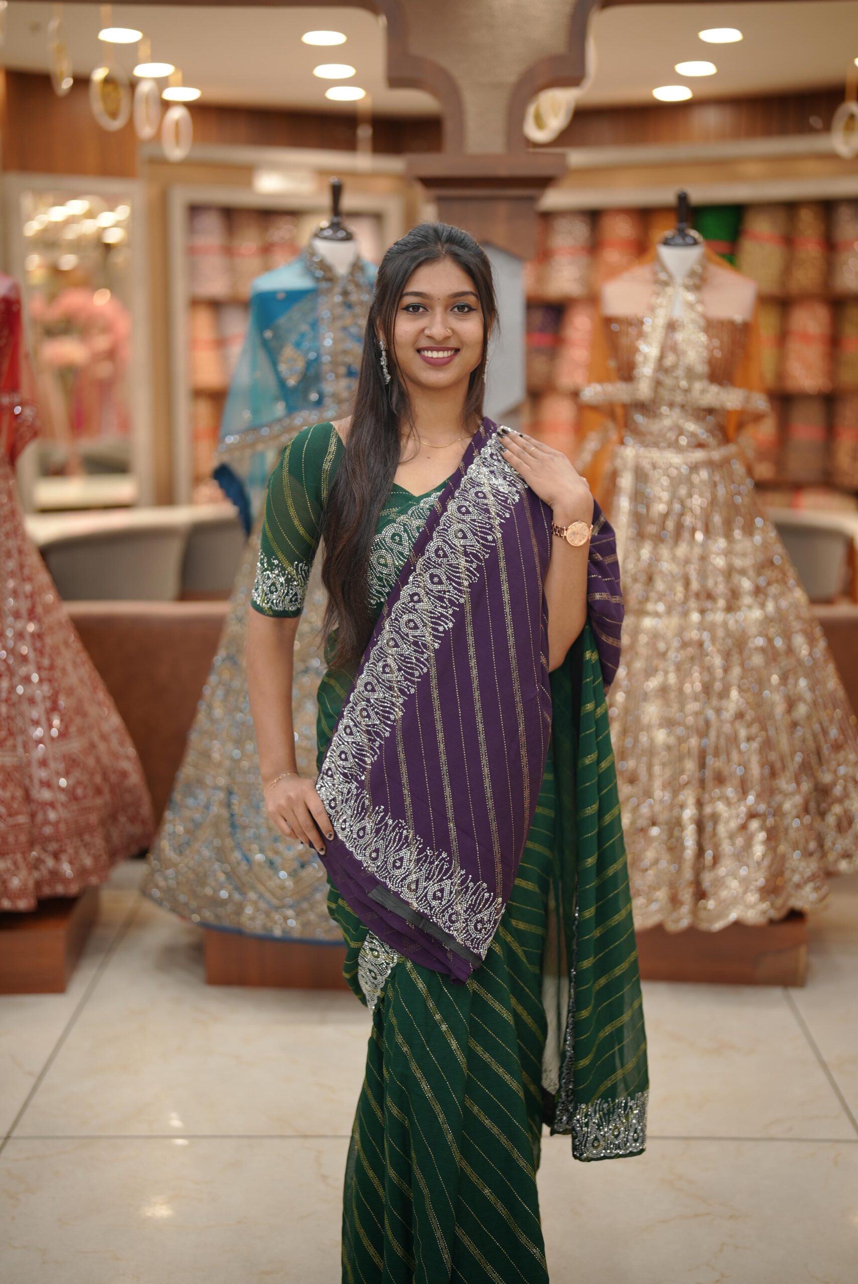 CHIFFON FABRIC SAREE M950 - Image 6