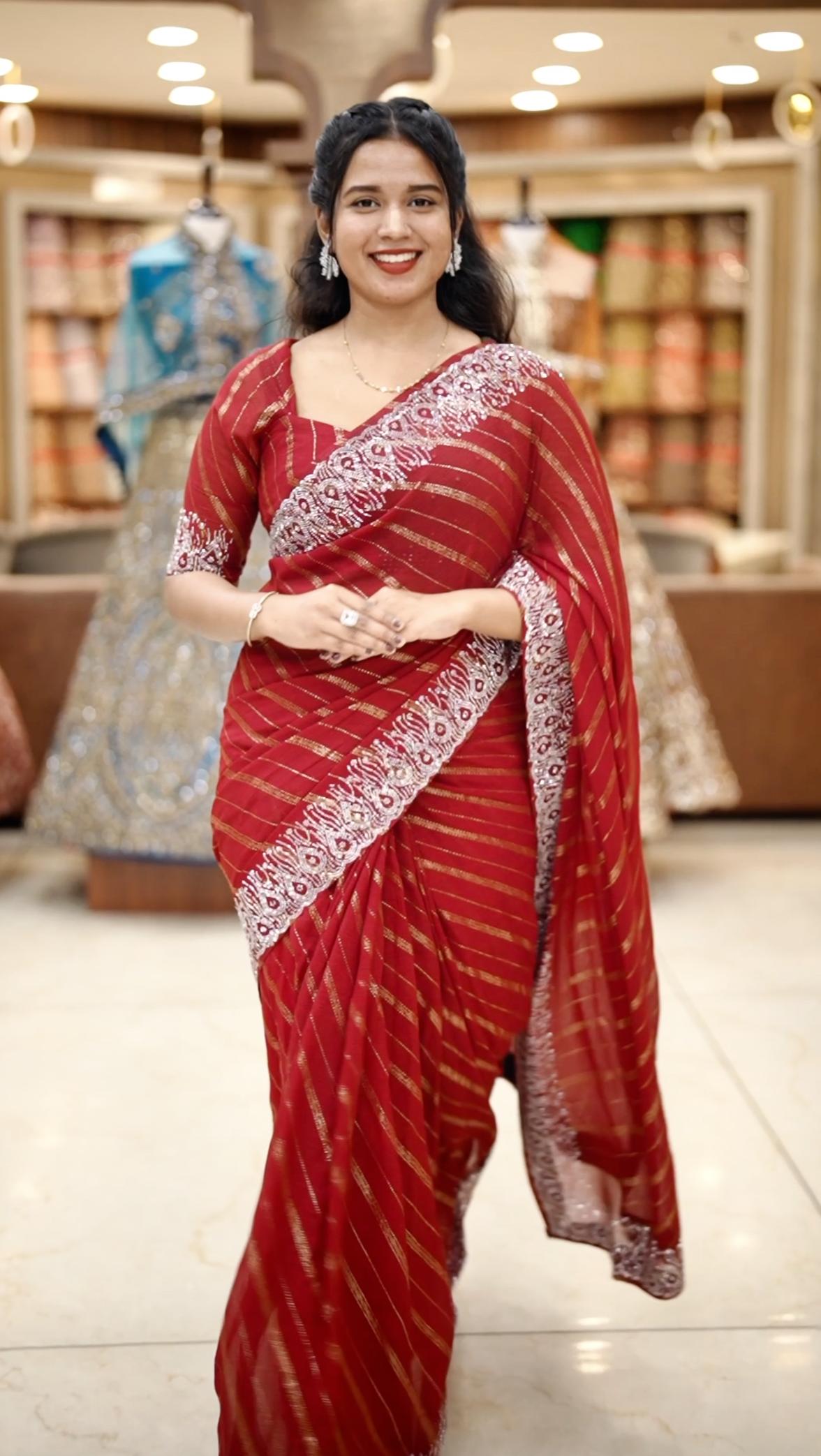 CHIFFON FABRIC SAREE M950 - Image 3
