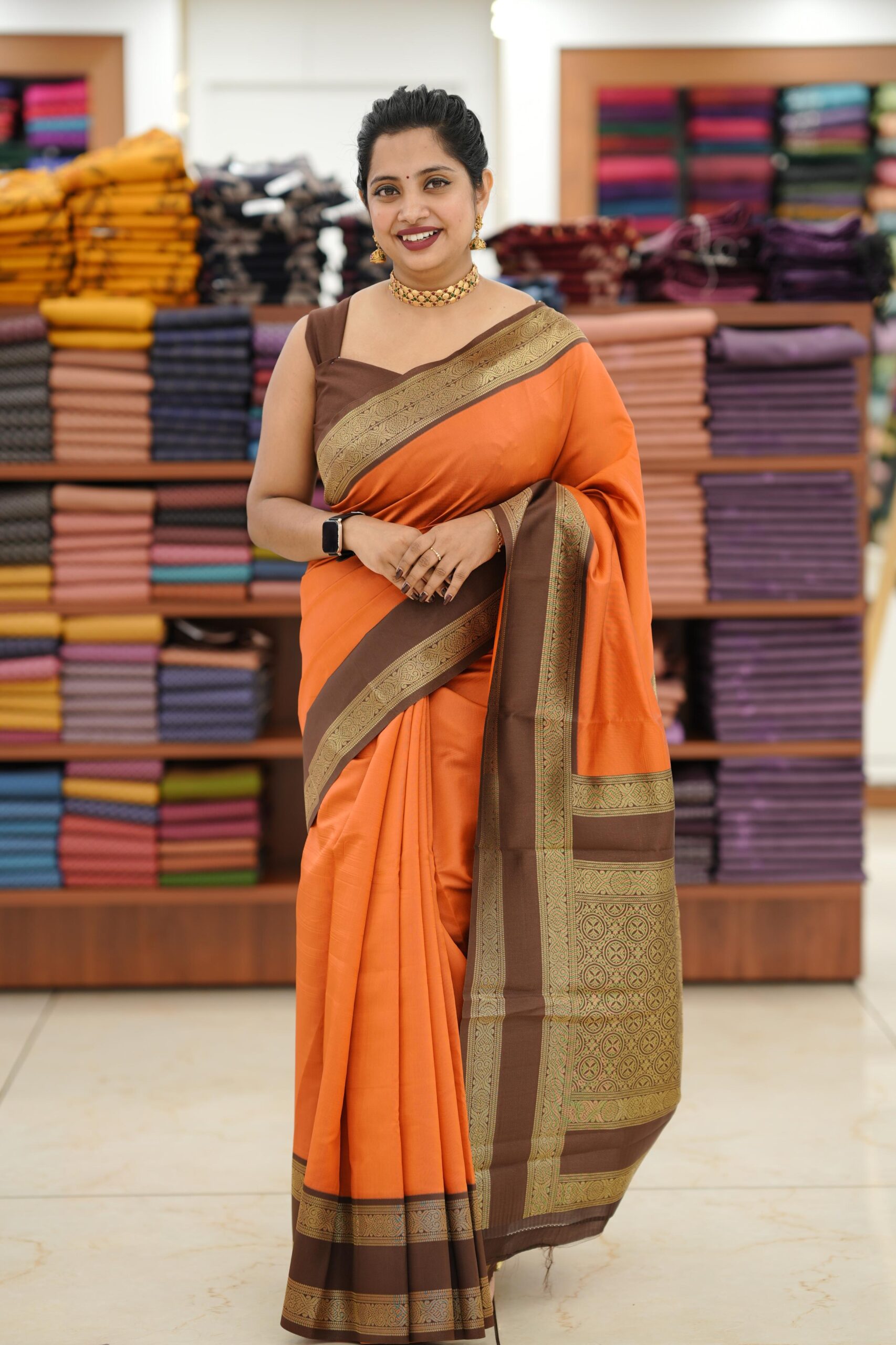 BURNED ORANGE SAREE