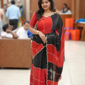 GLASS ORGANZA RED$BLACK M1003