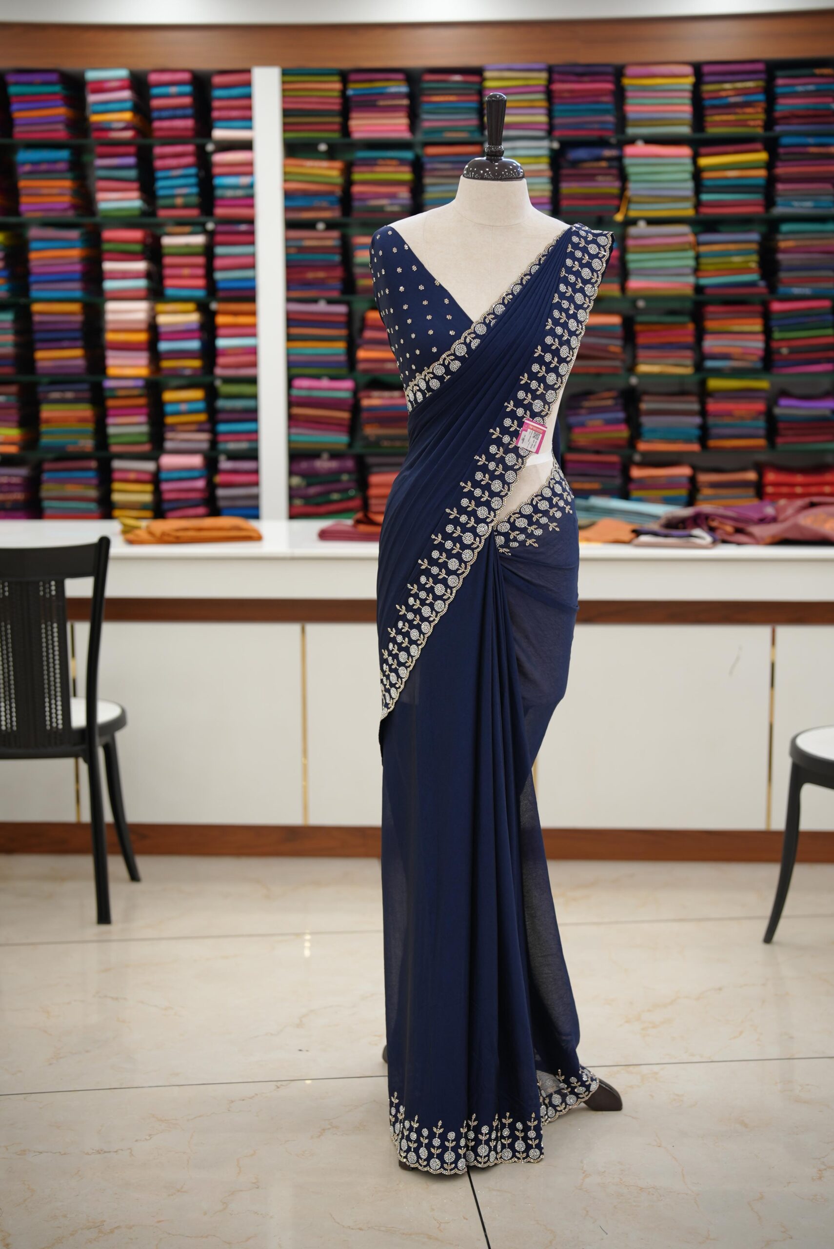 SATIN FANCY SAREE M1016 - Image 4