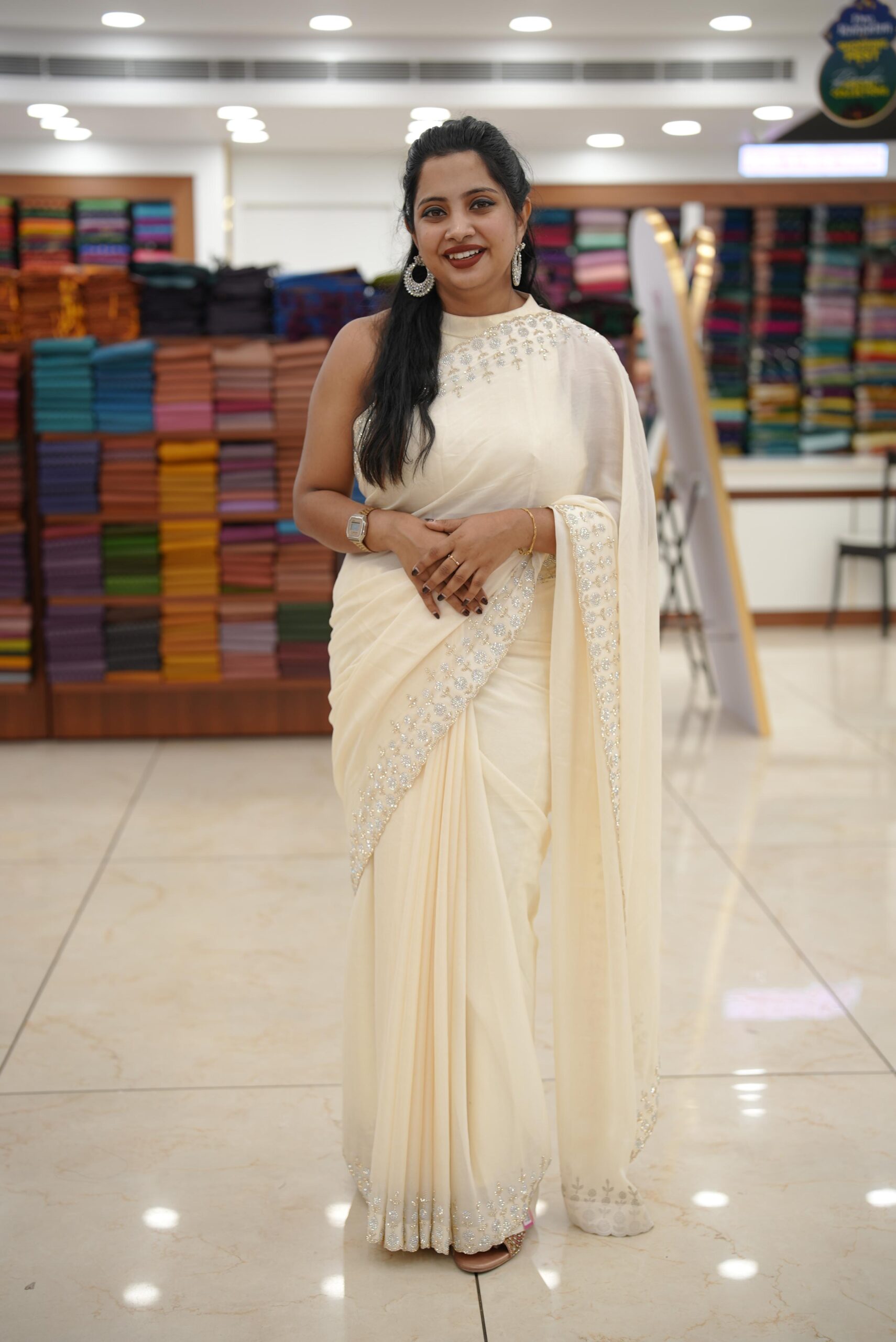 SATIN FANCY SAREE M1016