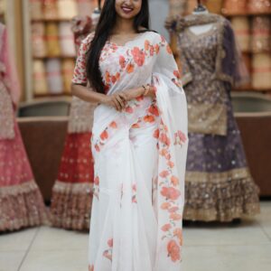 SEMI LINEN SAREE M1068