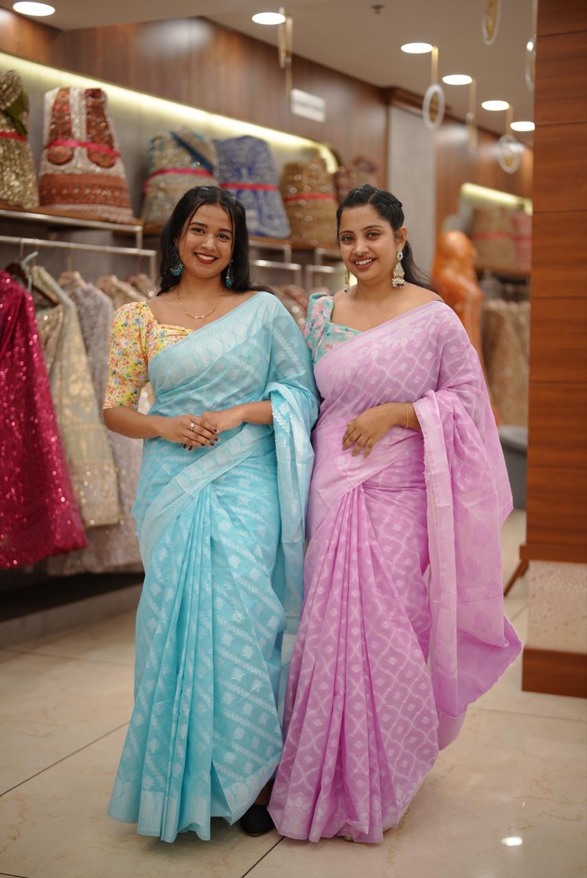 NET COTTA SAREE M1185