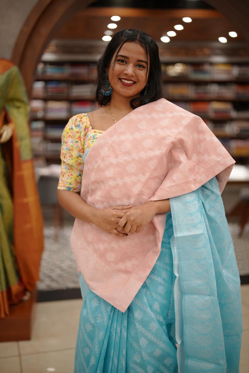 NET COTTA SAREE M1185 - Image 2