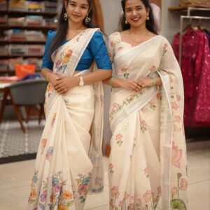 TISSUE FLORAL SAREE M1271