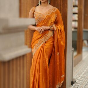 BURNEDORANGE SAREE M1338