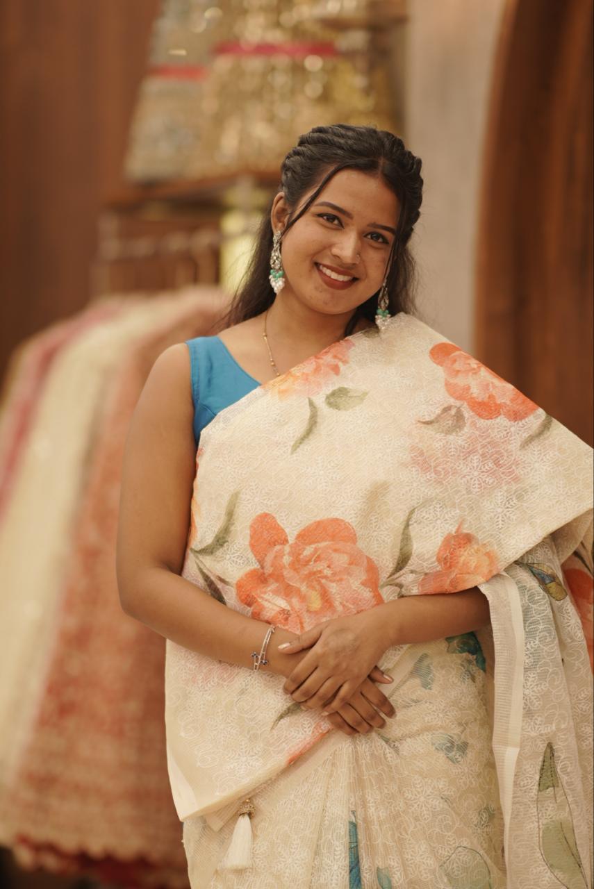 NET COTTA SAREE M1341 - Image 5
