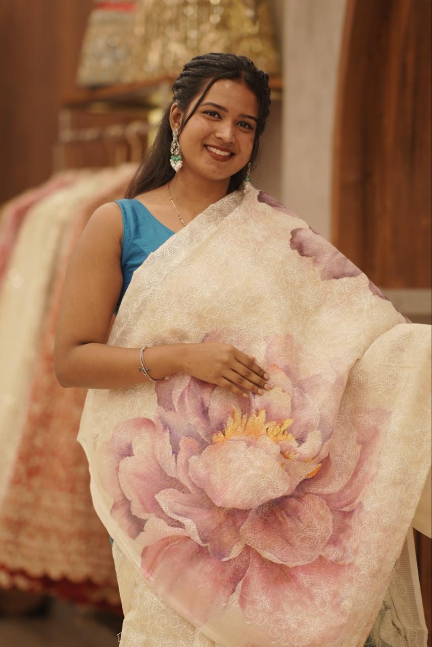 NET COTTA SAREE M1341 - Image 3
