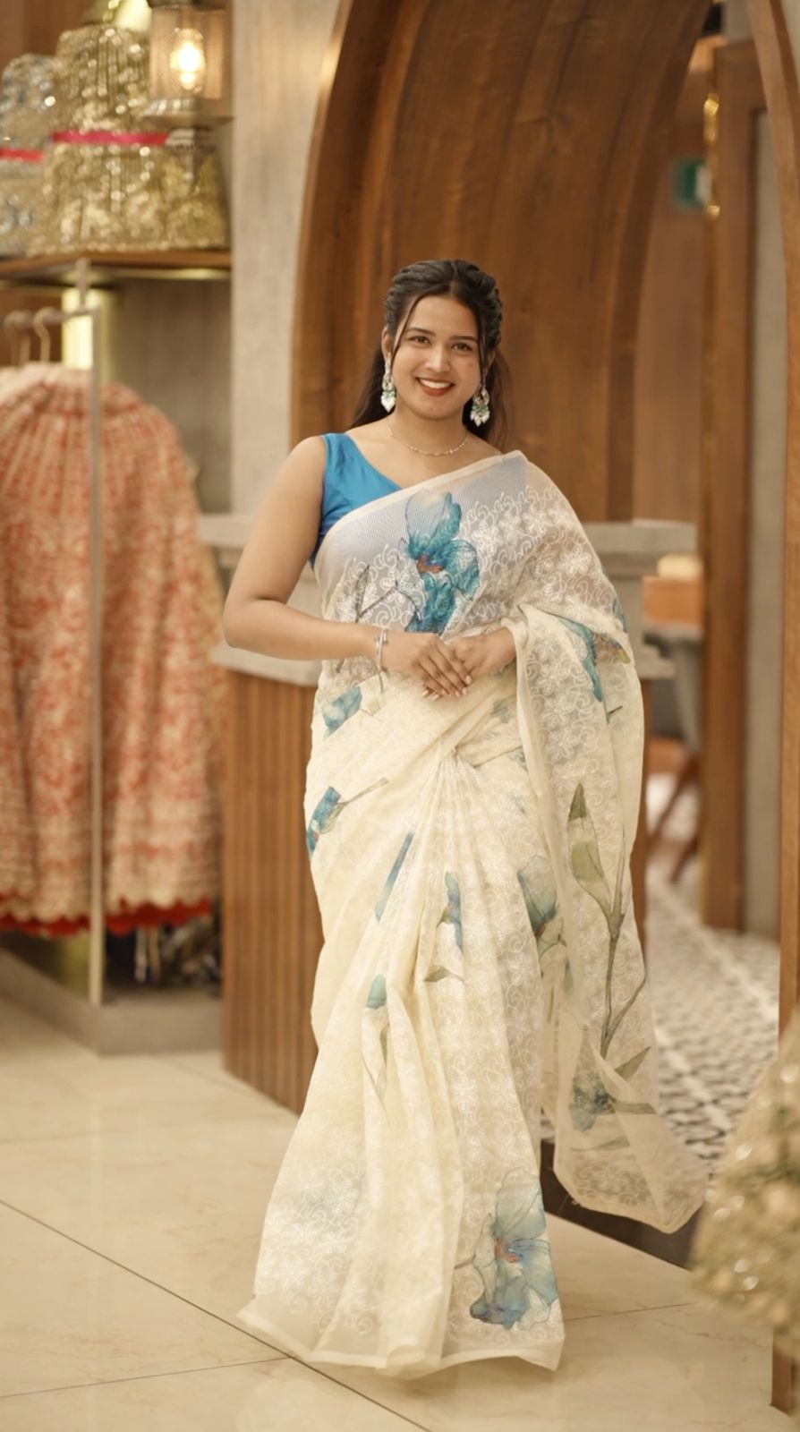 NET COTTA SAREE M1341