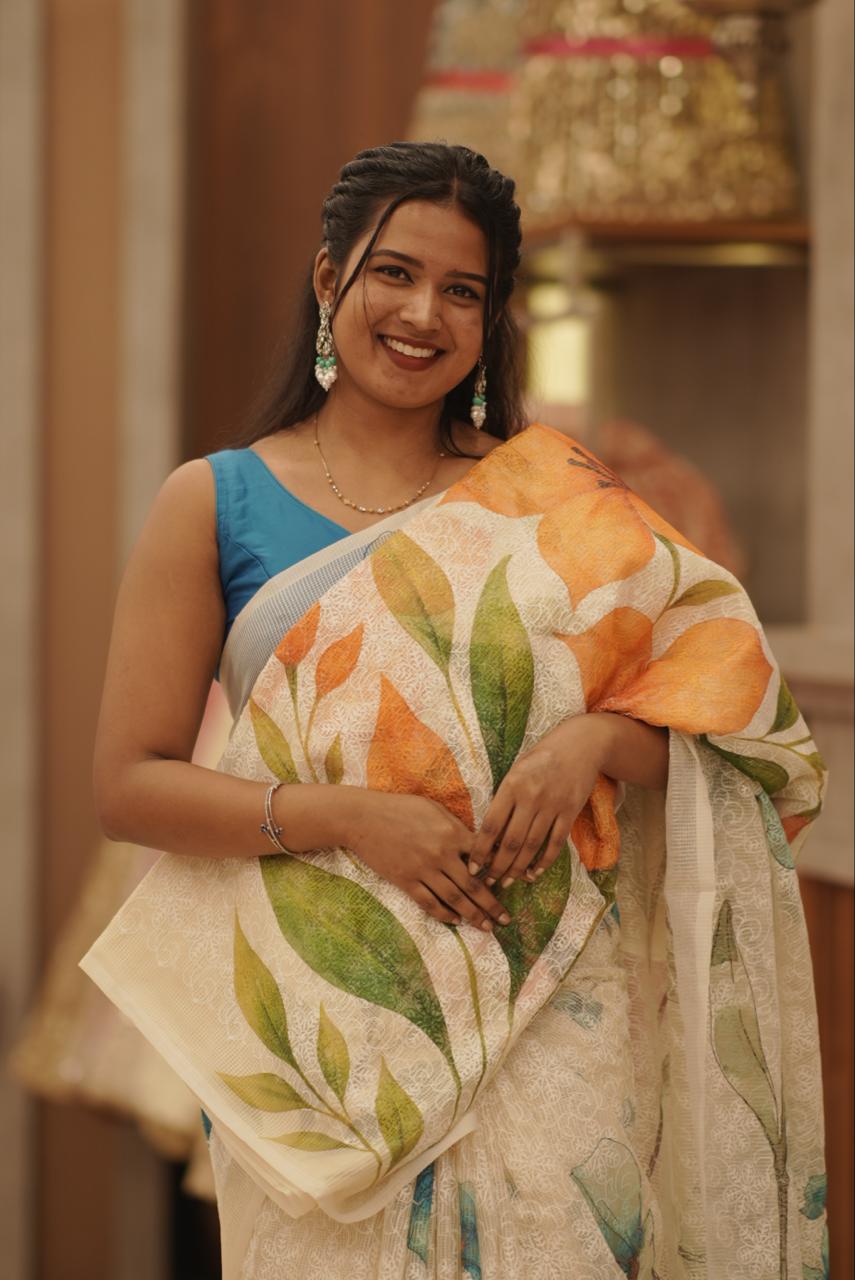 NET COTTA SAREE M1341 - Image 4