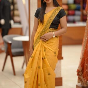 TUSSUR YELLOW SAREE M1347