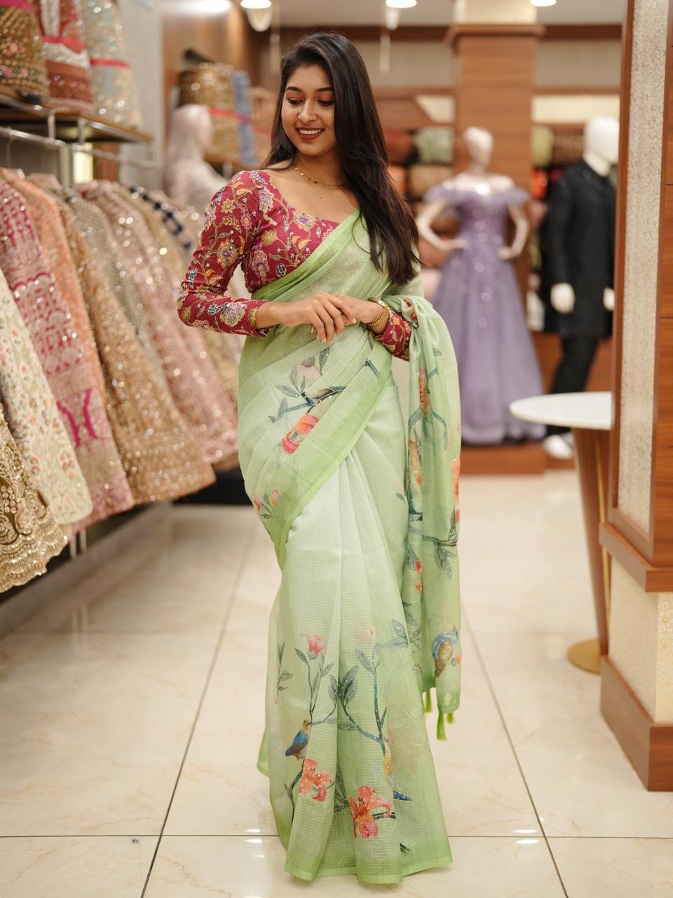 CHECKCOTTA SAREE M1354