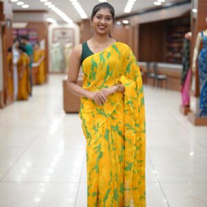 YELLOW GARDEN SAREE M1370