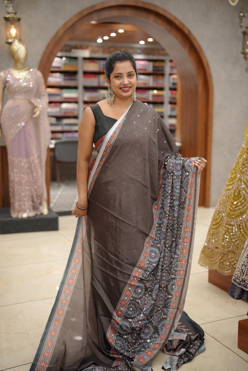 MODAL SILK SAREE M1402 - Image 2