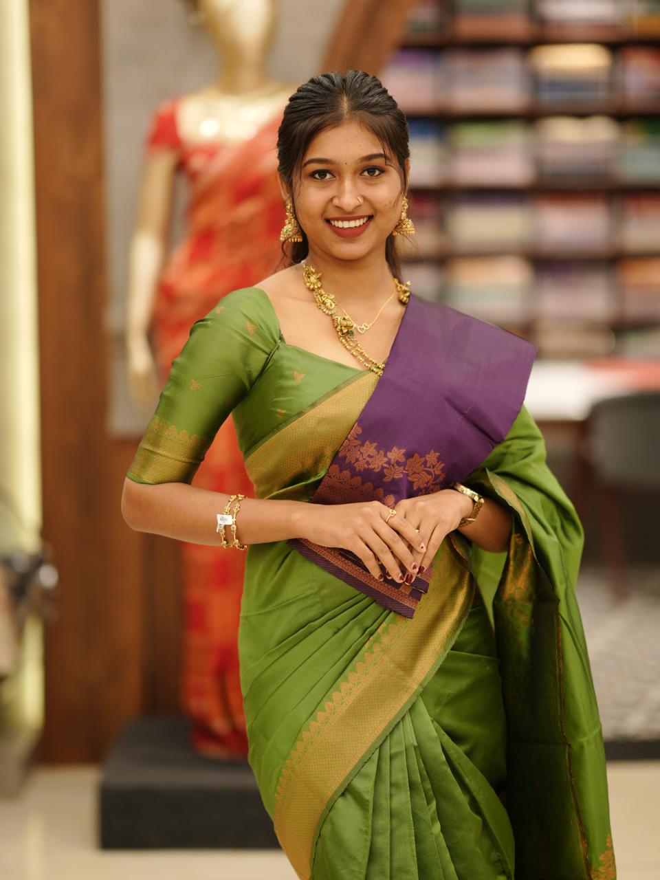 SEMI SILK SAREE M1427 - Image 3
