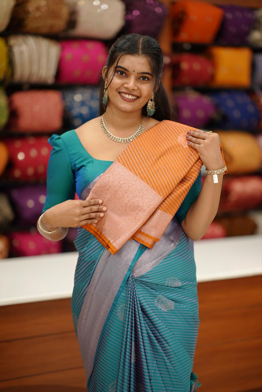Semi Silk Saree M1452 - Image 5