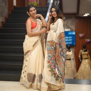 ARTISTIC ELEPHANT PRINT SAREE M1489