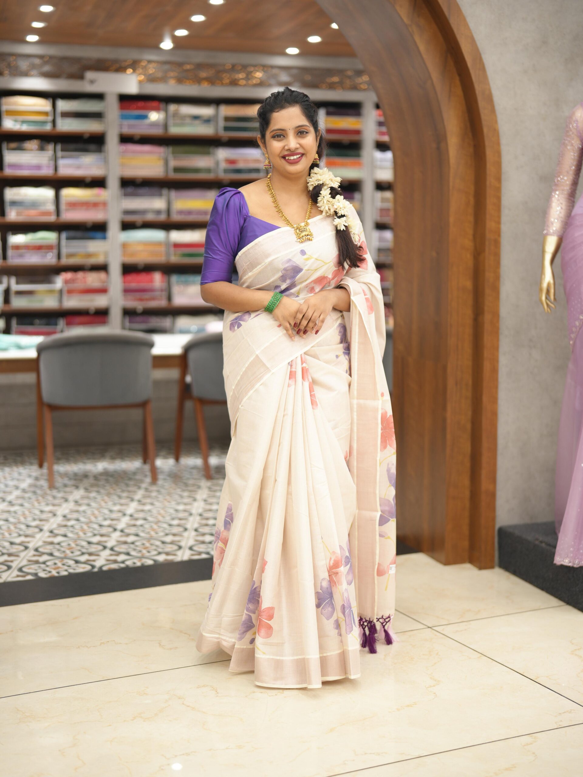 Floral Print Saree M1482
