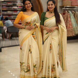 GOLDEN TISSUE SUNFLOWER SAREE M1506