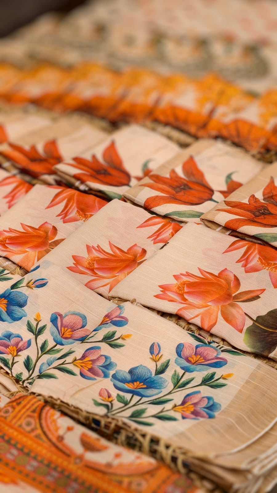 PREMIUM TISSUE PRINTED SAREES M1512