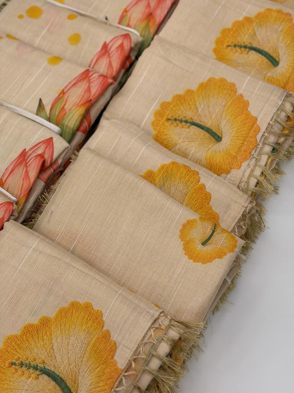 PREMIUM TISSUE PRINTED SAREES M1512 - Image 18