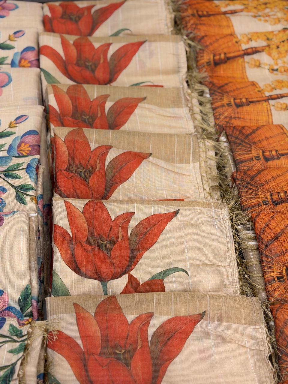 PREMIUM TISSUE PRINTED SAREES M1512 - Image 10