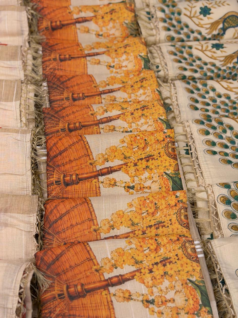 PREMIUM TISSUE PRINTED SAREES M1512 - Image 9