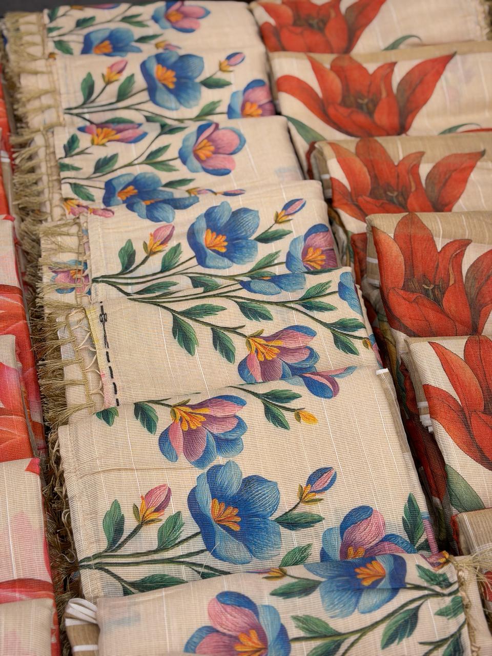 PREMIUM TISSUE PRINTED SAREES M1512 - Image 7