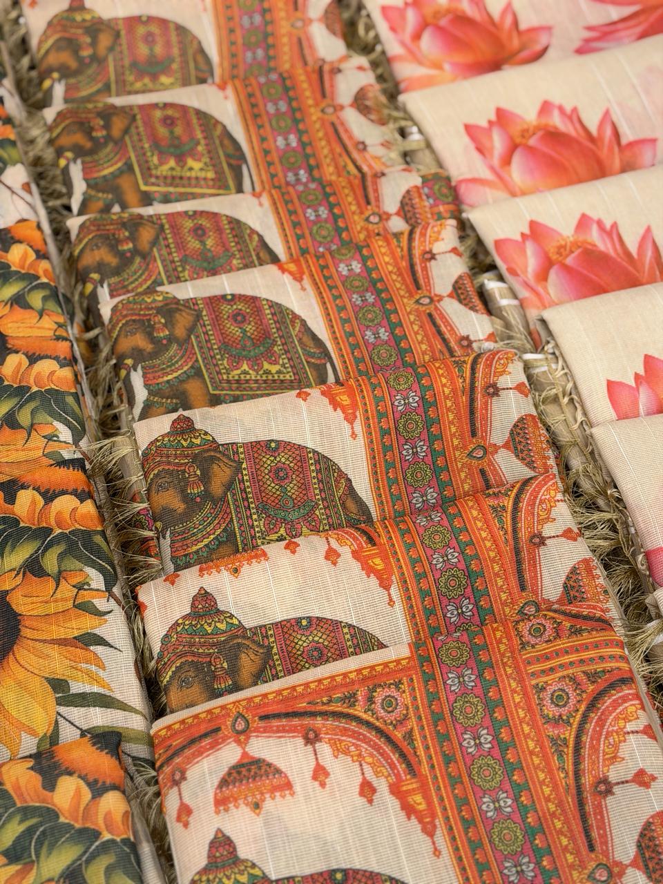 PREMIUM TISSUE PRINTED SAREES M1512 - Image 6