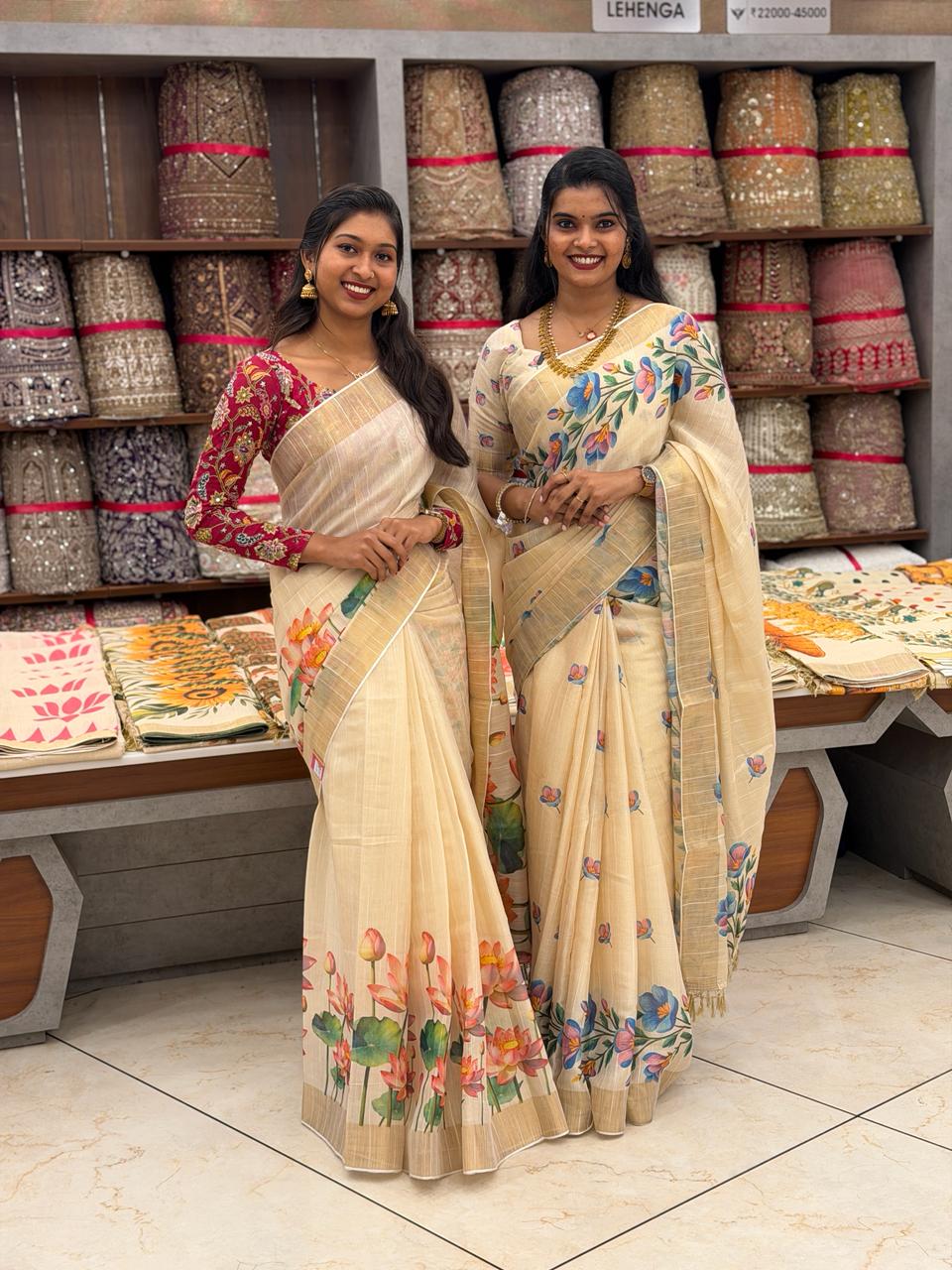 PREMIUM TISSUE PRINTED SAREES M1512 - Image 5