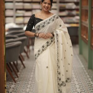 Raw Cotton Onam Set Saree M1521