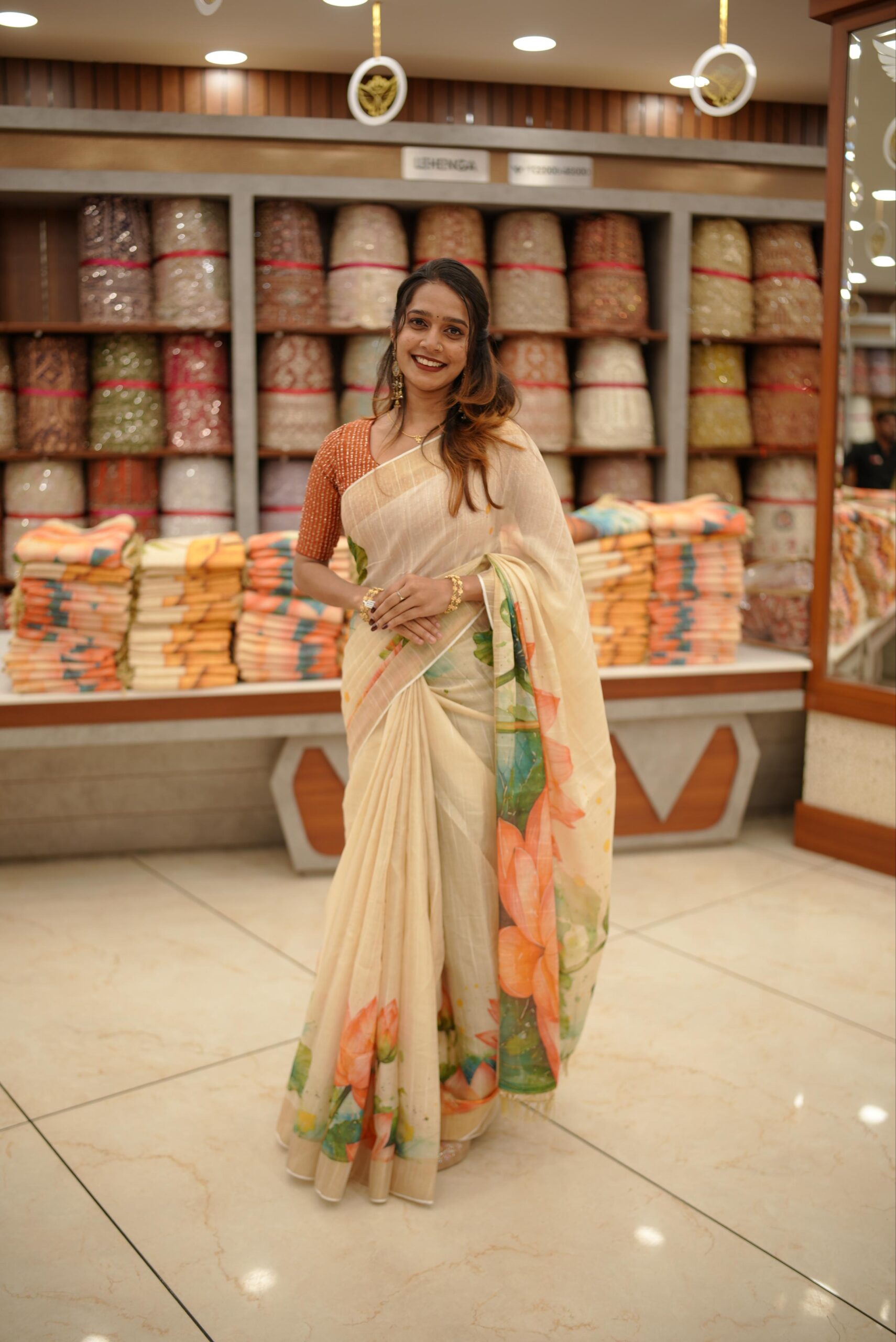 Semi Jute Set Saree M1524 - Image 4