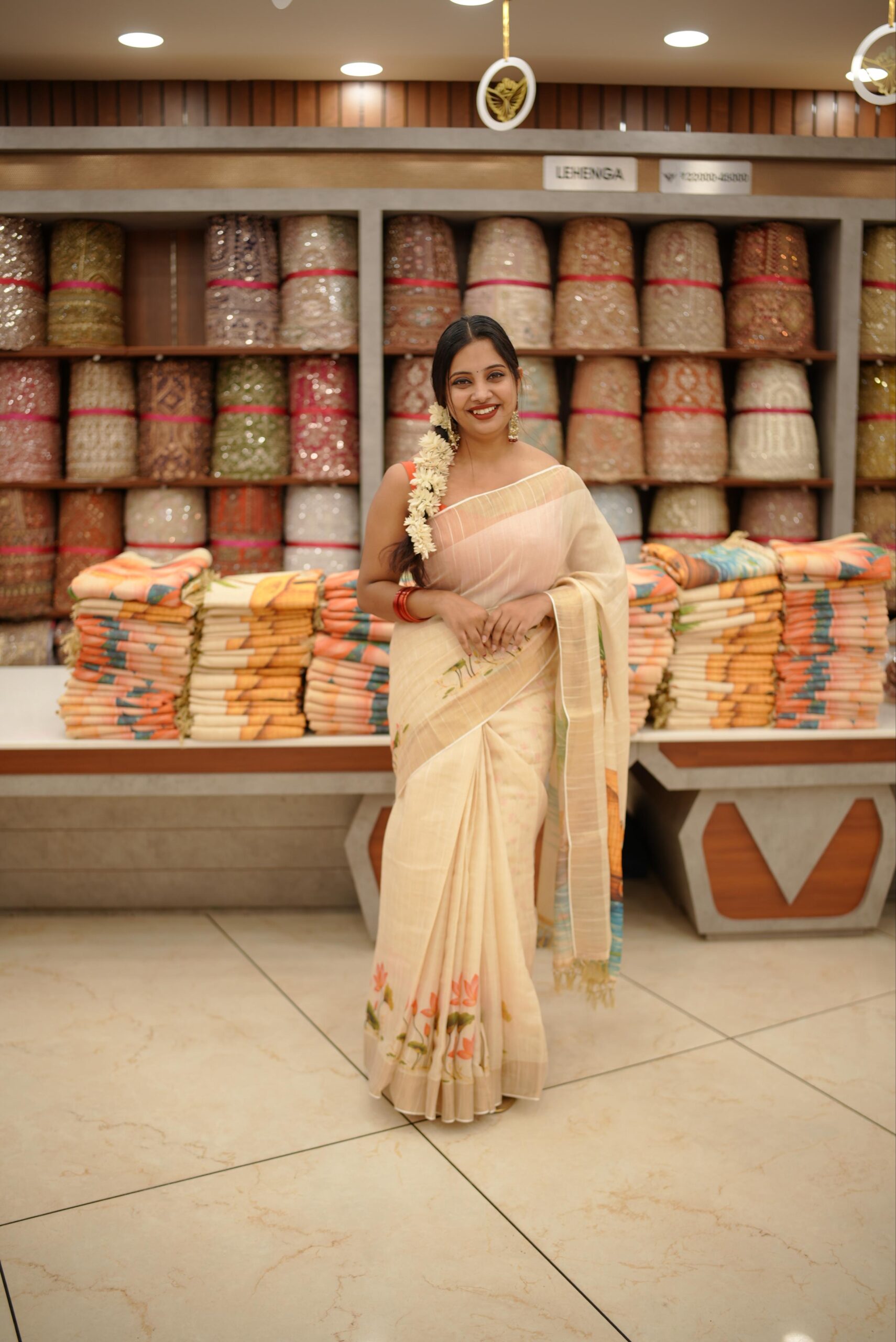 Semi Jute Set Saree M1524 - Image 3