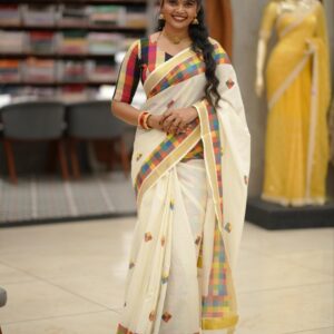 Madras Stick Onam Set Saree M1533