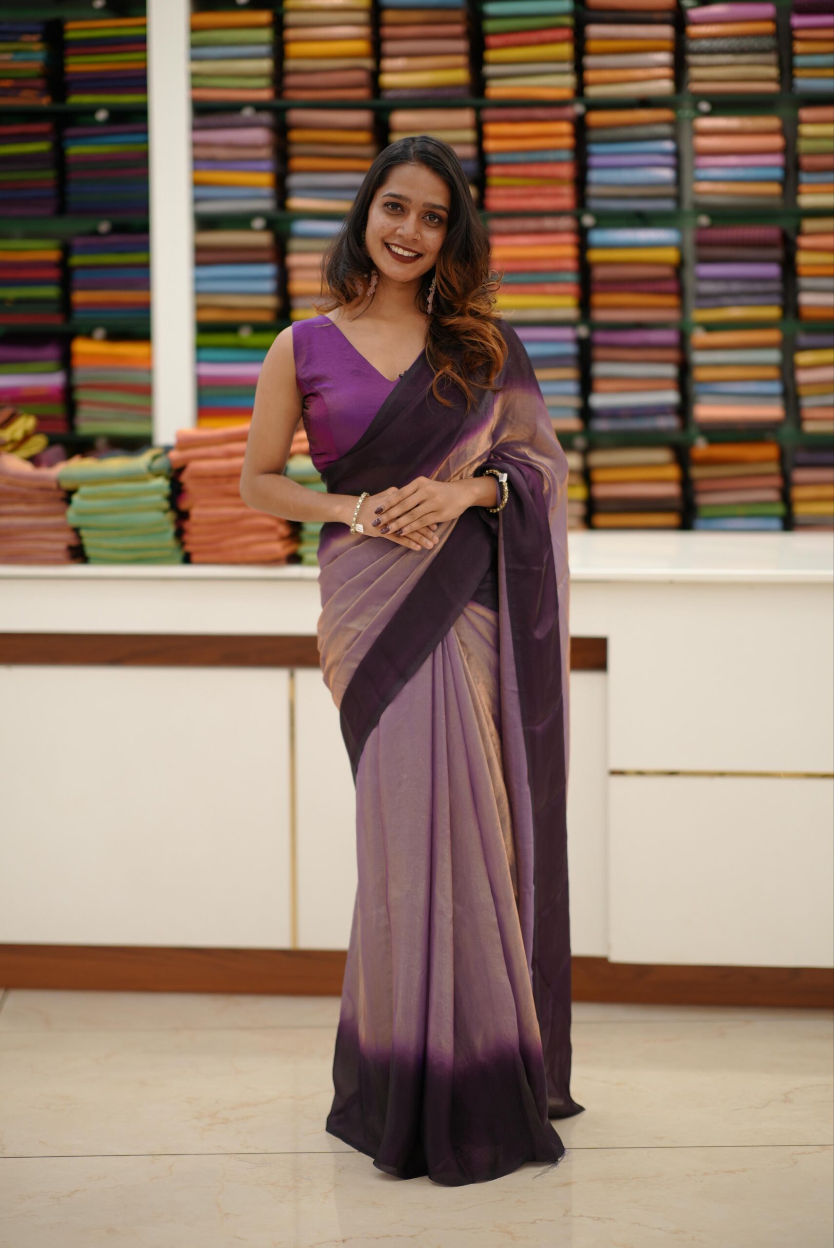Velvet Organza Saree M1535