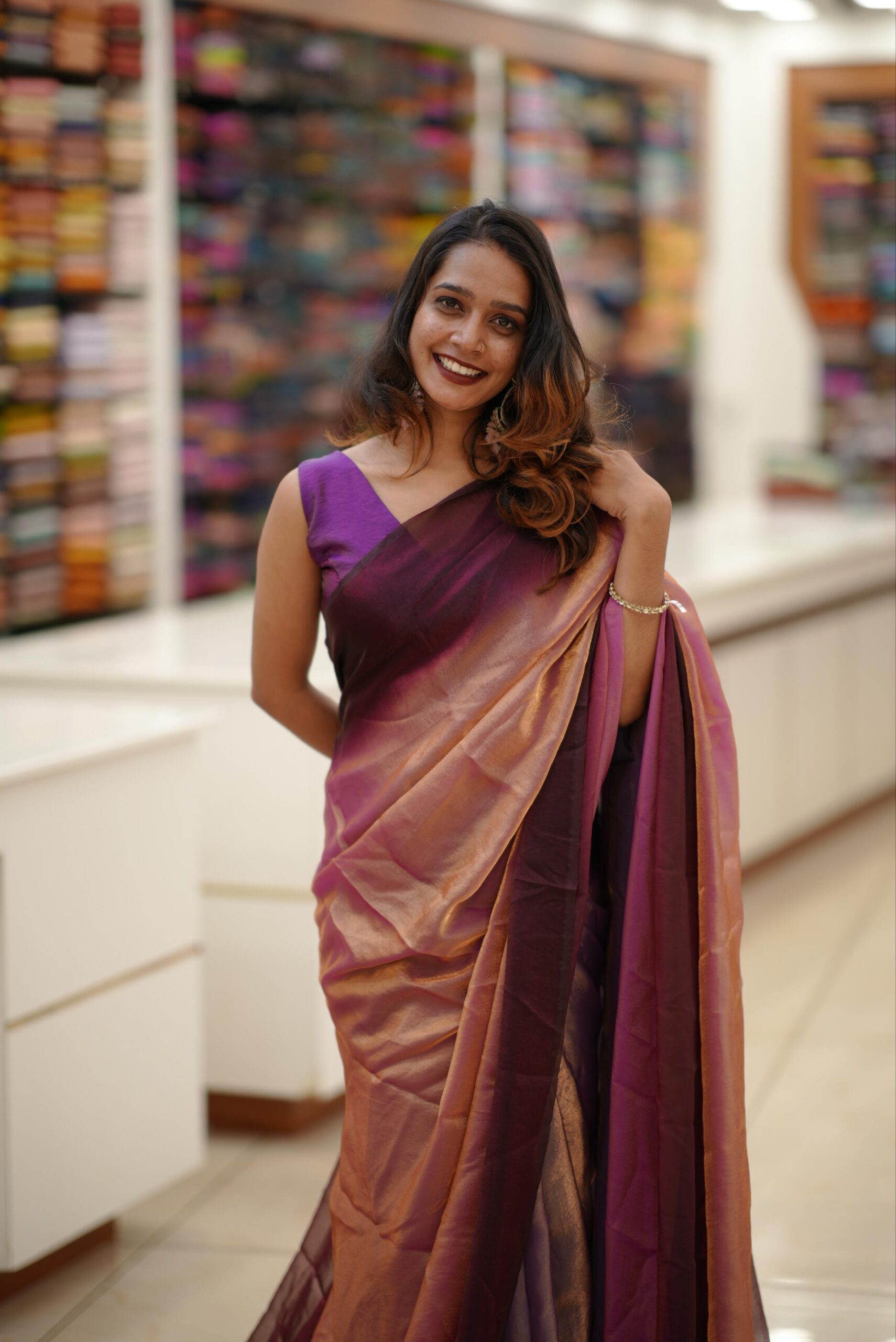 Velvet Organza Saree M1535 - Image 5