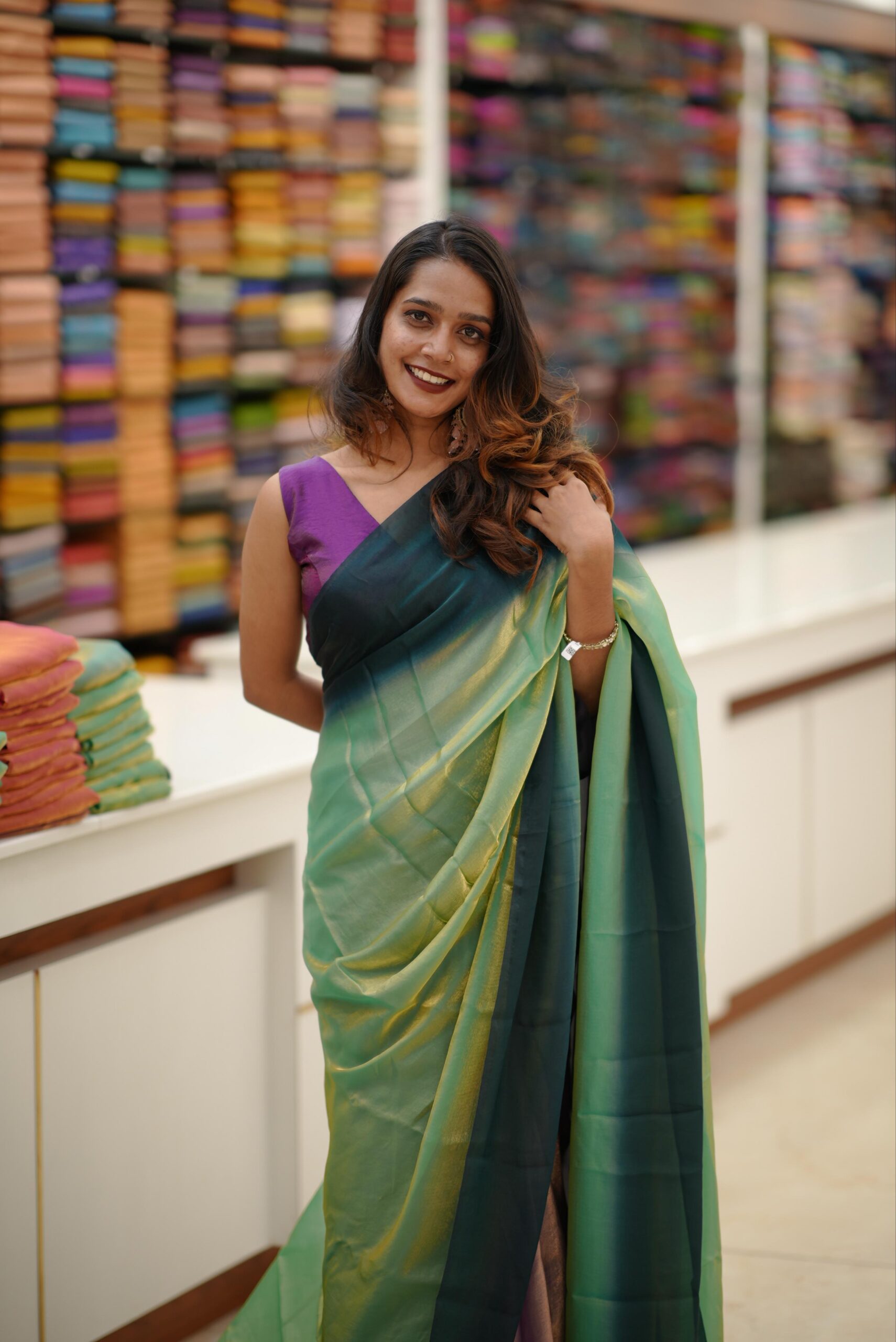 Velvet Organza Saree M1535 - Image 4