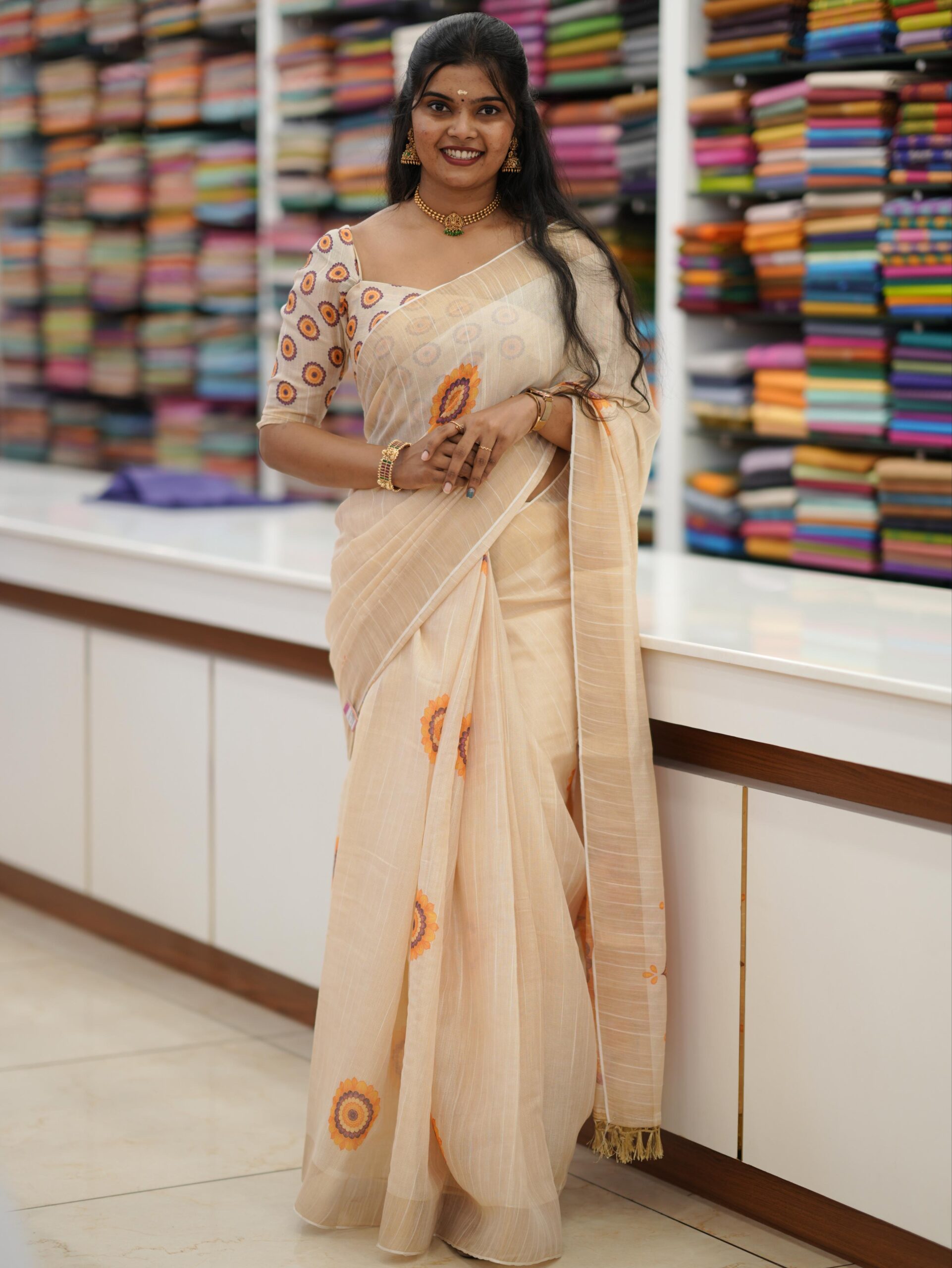 Semi Jute Set Saree M1542 - Image 3