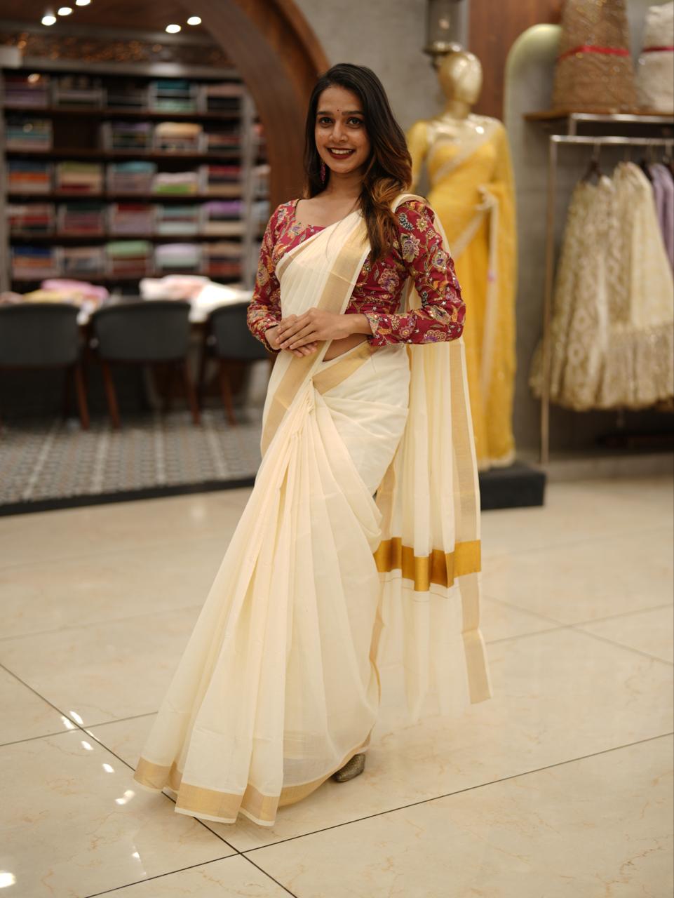 ONAM COTTON SAREE M1549 - Image 3