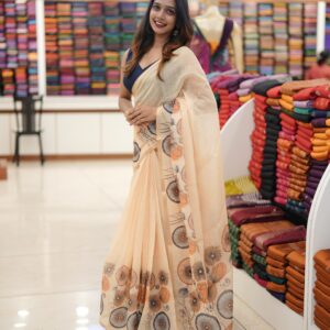 Semi Jute Onam Saree M1553