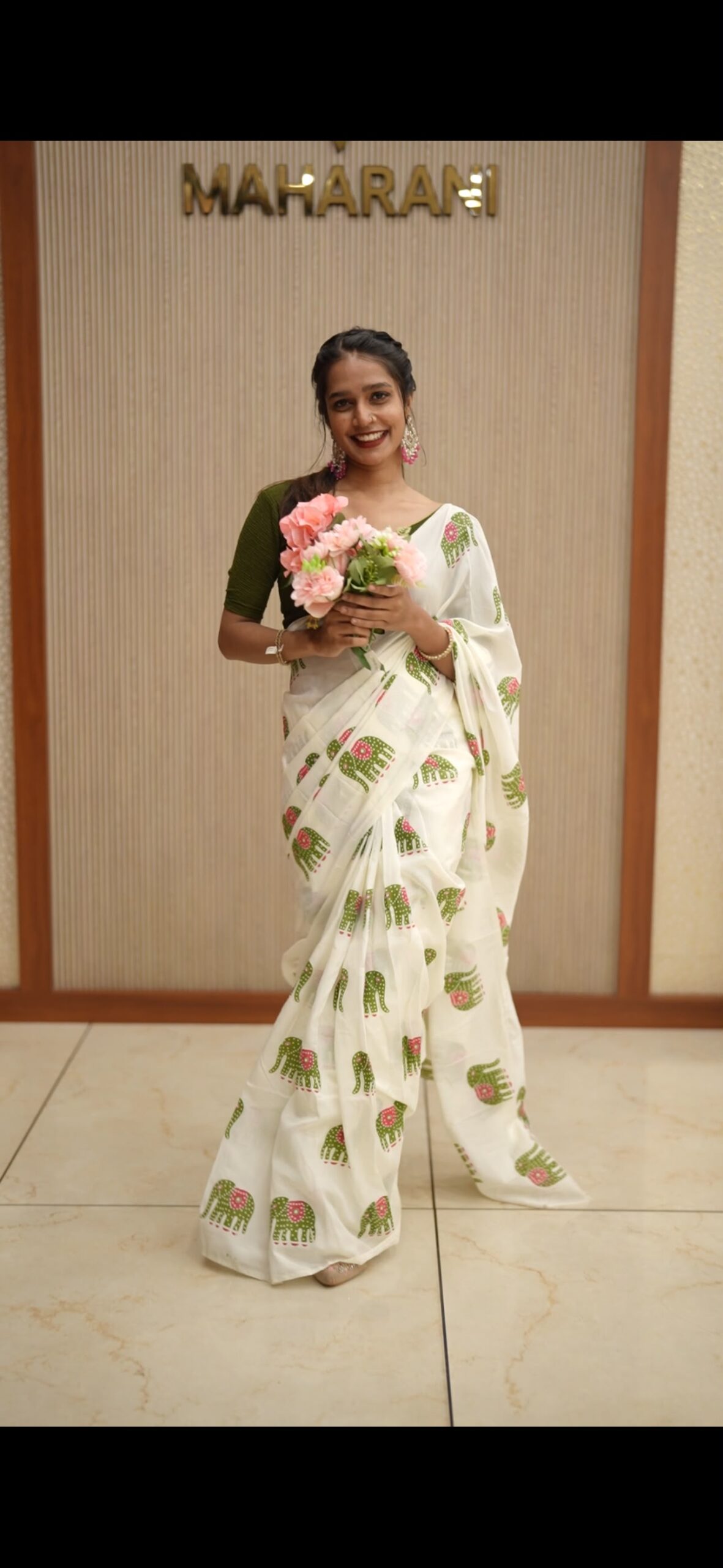 Rajastani Elephant Print Saree M1566 - Image 6