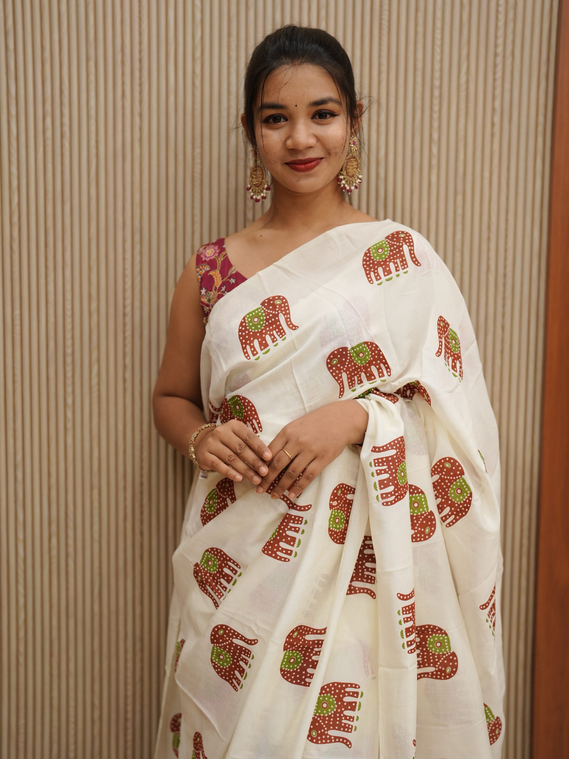 Rajastani Elephant Print Saree M1566