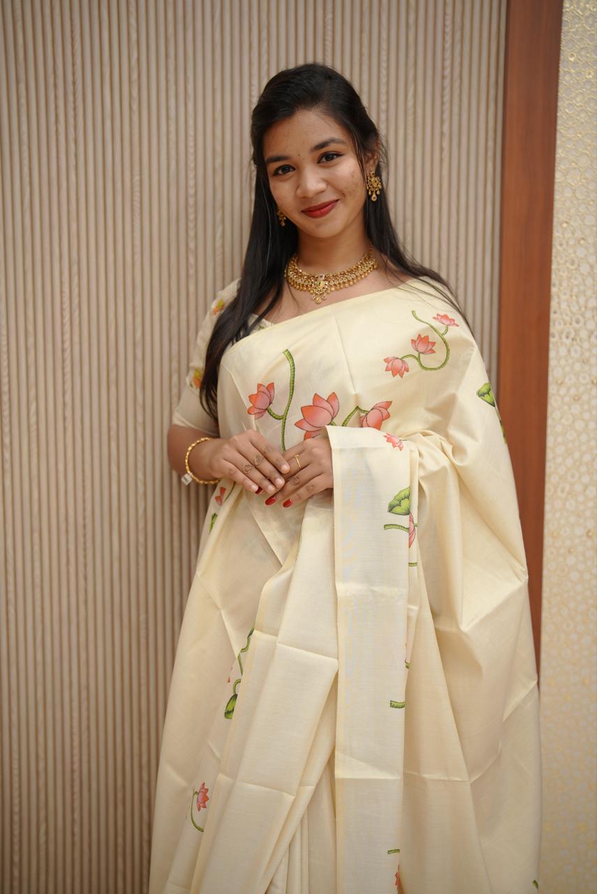 Tissue Floral Saree M1585 - Image 9