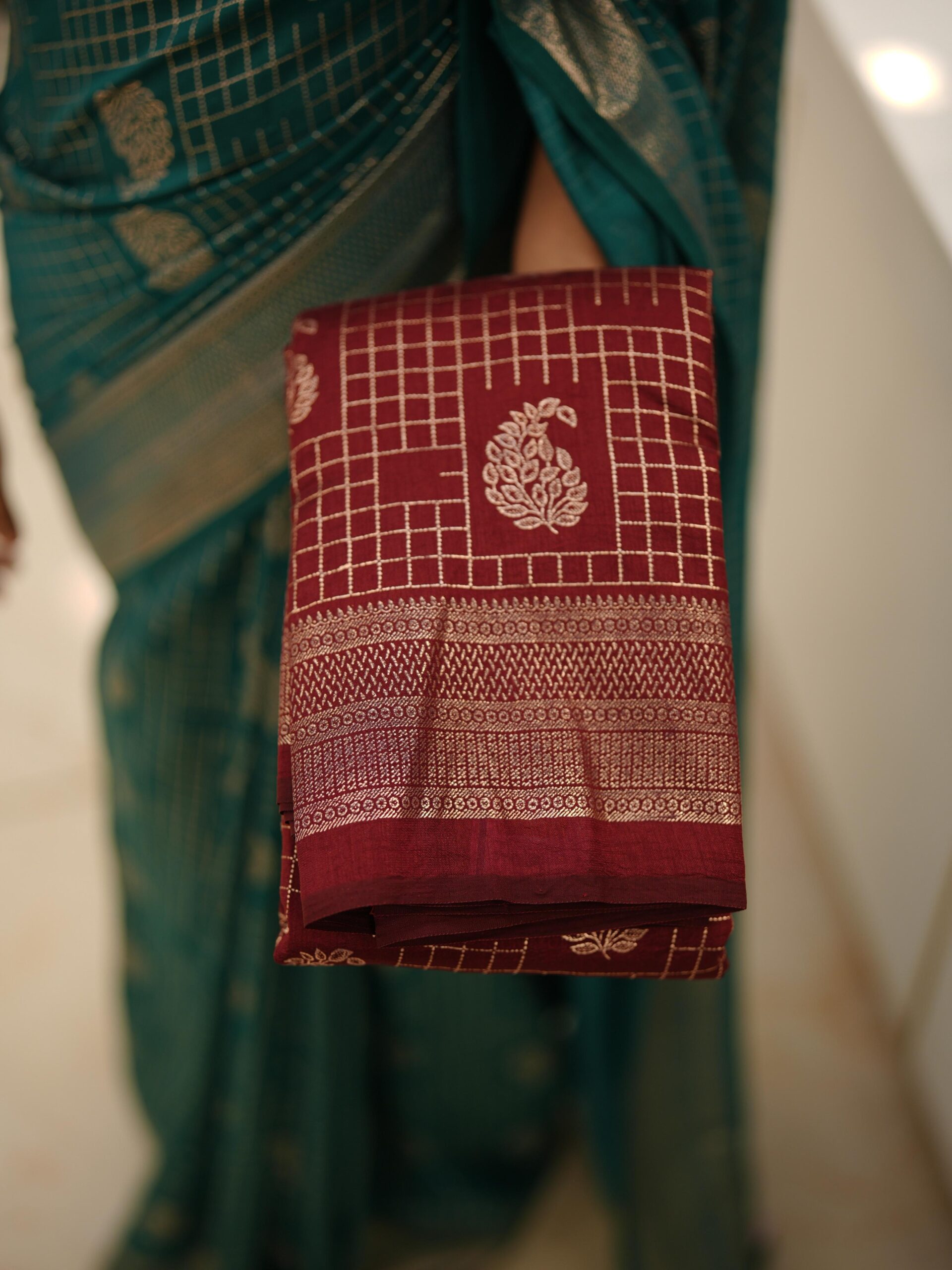 Check Pattern Saree M1578 - Image 11