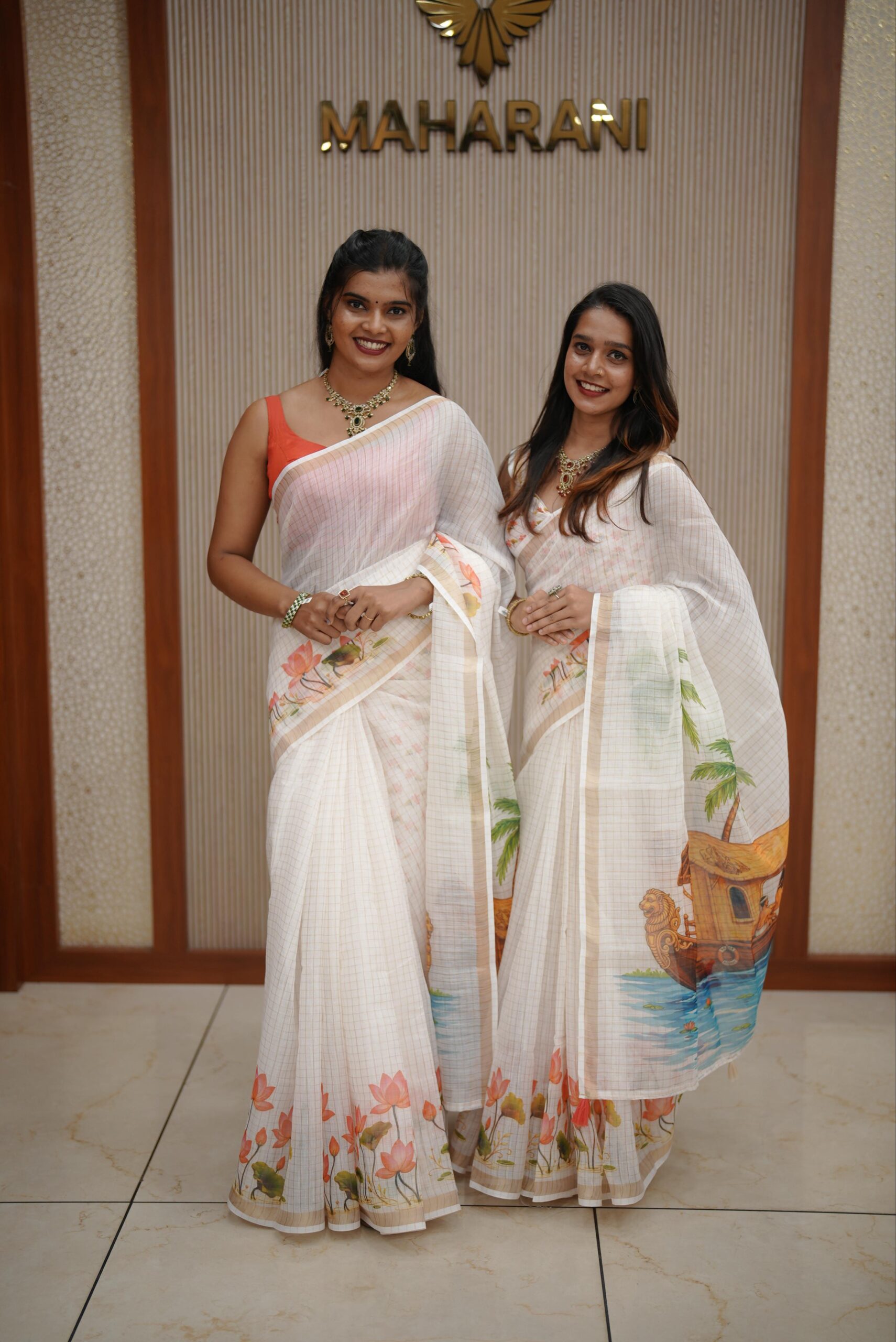 Semi Chanderi Lotus Saree M1593