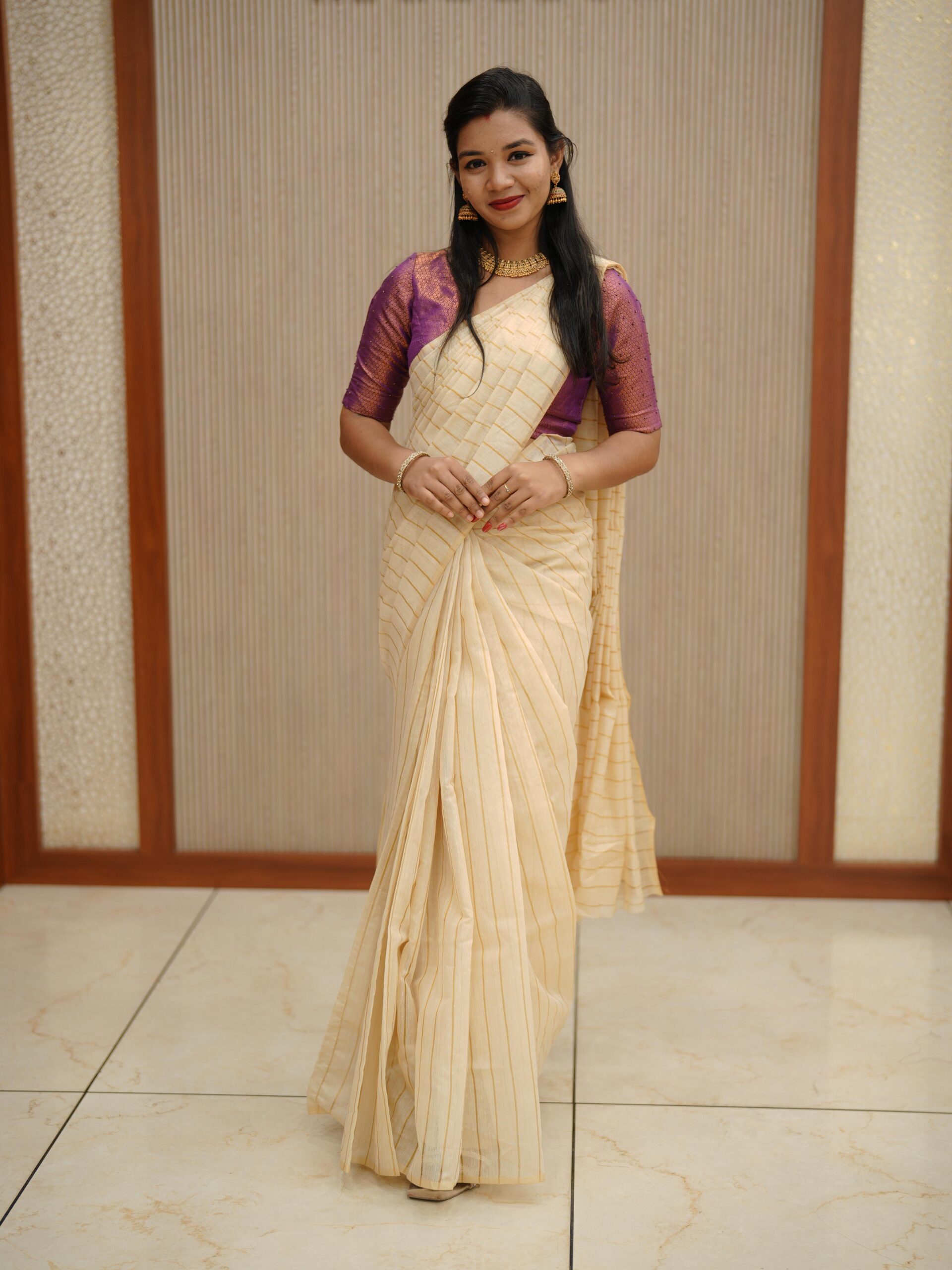 Chanderi Stripes Saree M1603